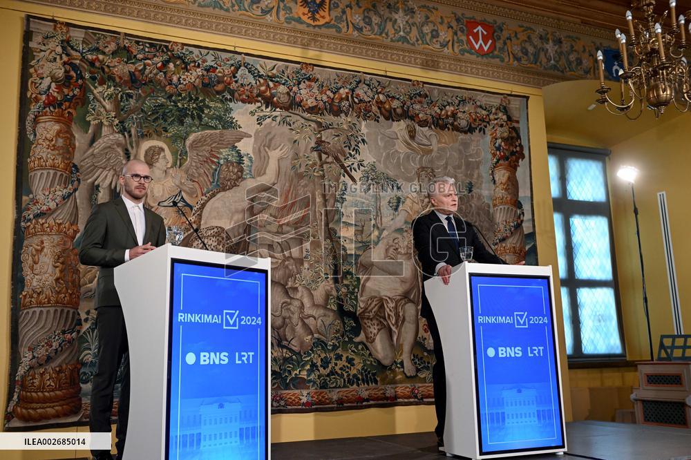 LITHUANIA-VILNIUS-PRESIDENTIAL ELECTION-PRELIMINARY RESULT-PRESS CONFERENCE