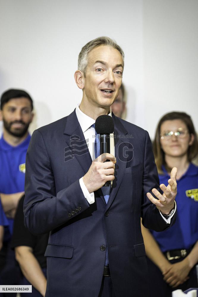 Emmanuel Macron Visits A McCain Factory In The Marne Region