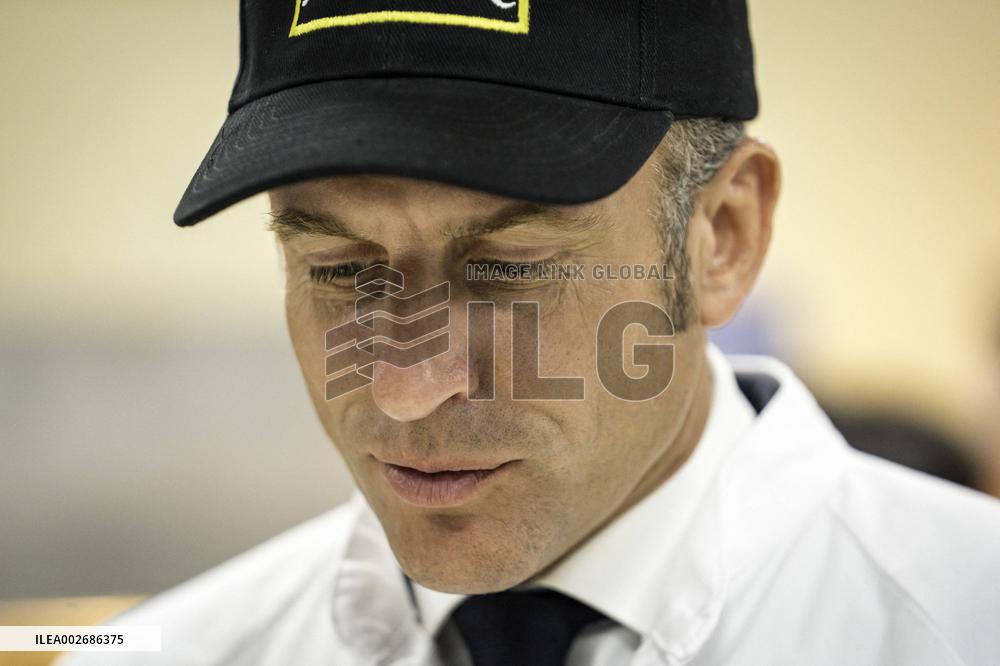 Emmanuel Macron Visits A McCain Factory In The Marne Region