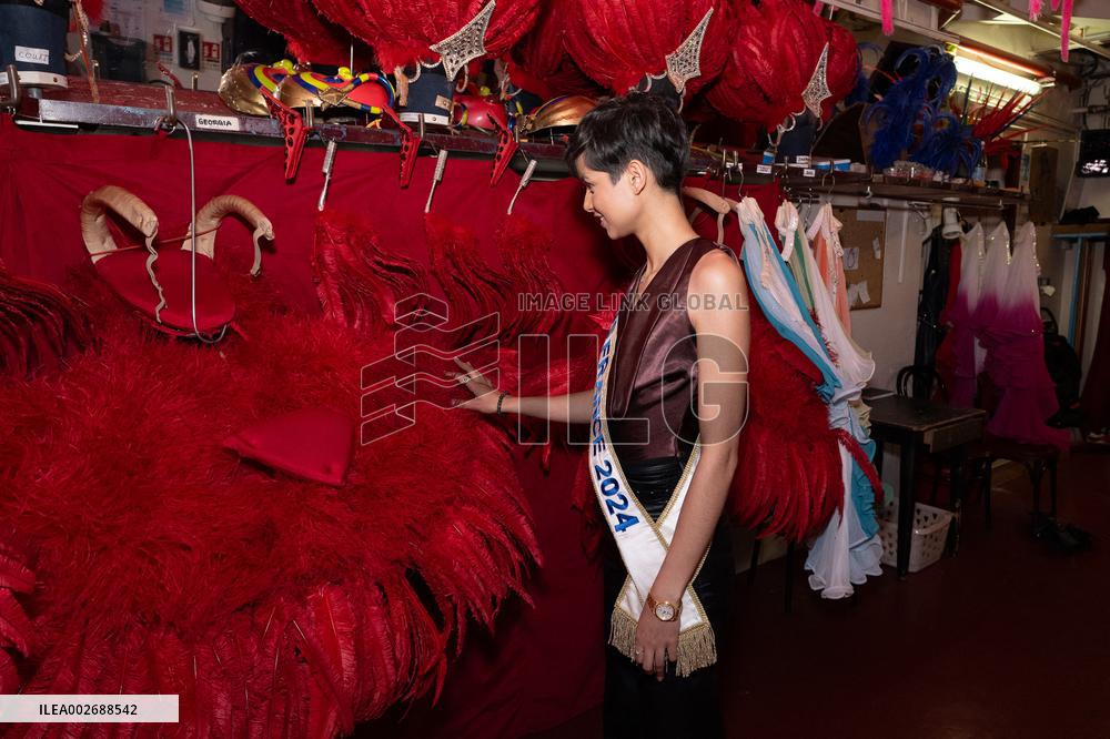 Exclusive - Miss France Visits The Moulin Rouge - Paris