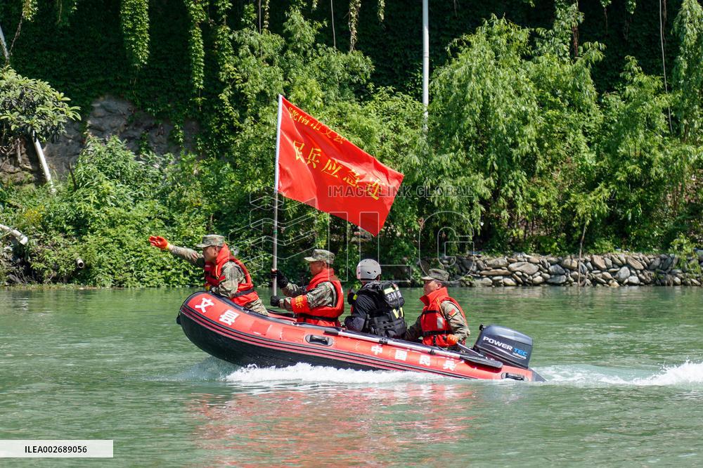 A Water Rescue Drill in Longnan