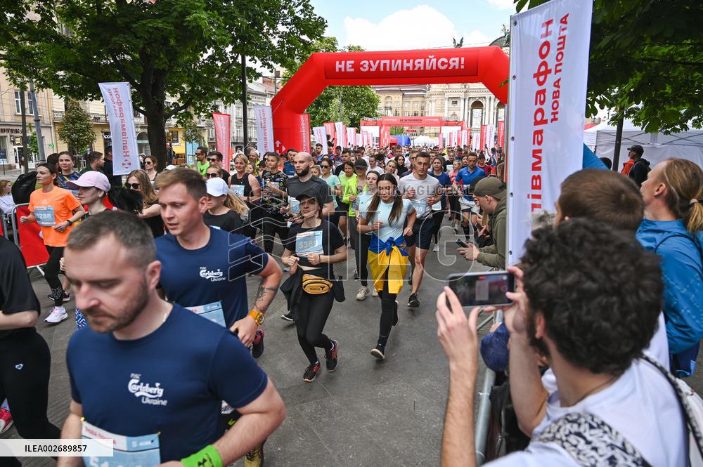 Charity half marathon in Lviv