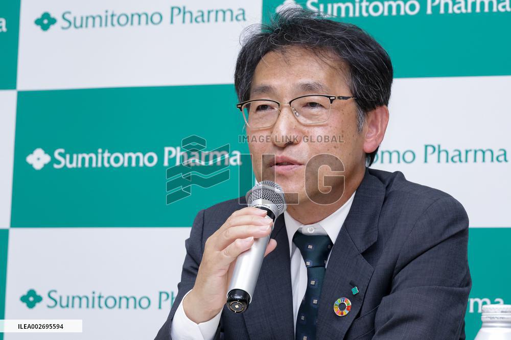 Press conference for the change of the president of Sumitomo Pharma