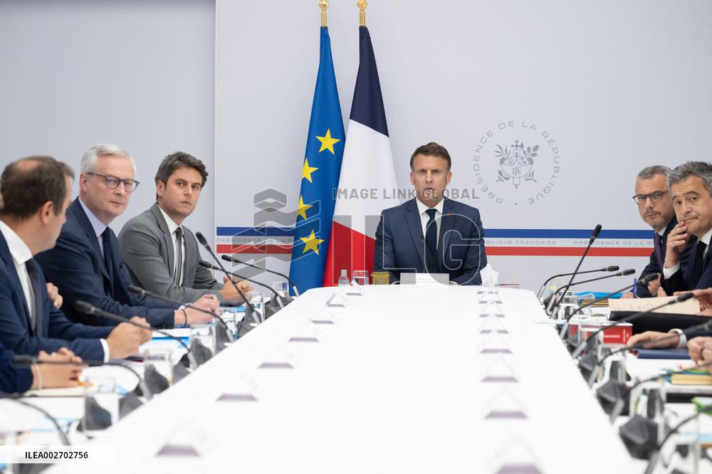 President Macron At Defense Council - Paris