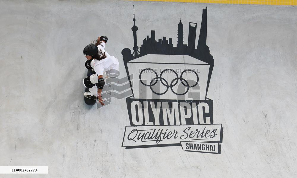 (SP)CHINA-SHANGHAI-OLYMPIC QUALIFIER SERIES SHANGHAI-SKATEBOARDING-WOMEN'S PARK-PRELIMS (CN)