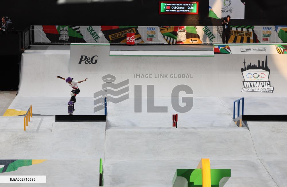 (SP)CHINA-SHANGHAI-OLYMPIC QUALIFIER SERIES SHANGHAI-SKATEBOARDING-WOMEN'S STREET-PRELIMS (CN)