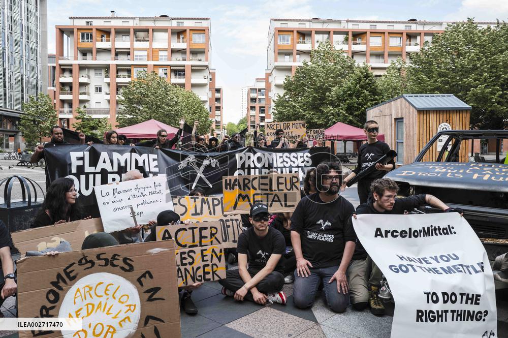 Protest Against ArcelorMittal, 2024 Olympics Partner - Toulouse