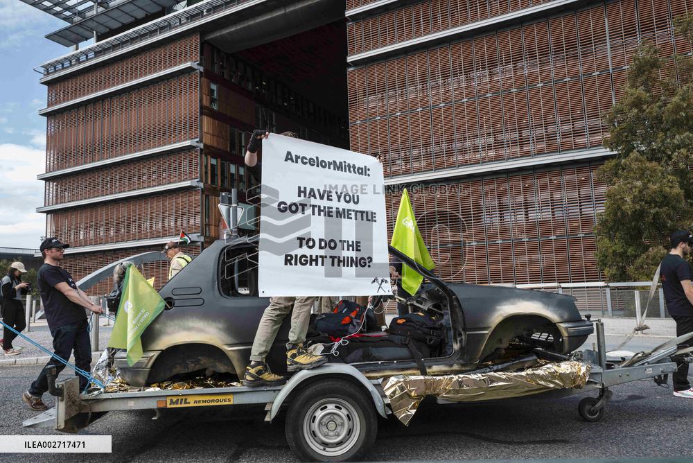 Protest Against ArcelorMittal, 2024 Olympics Partner - Toulouse