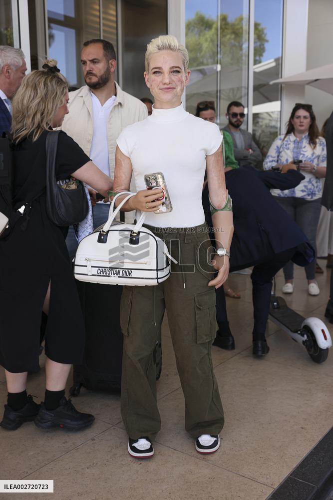 Cannes - Bebe Vio Exits The Martinez