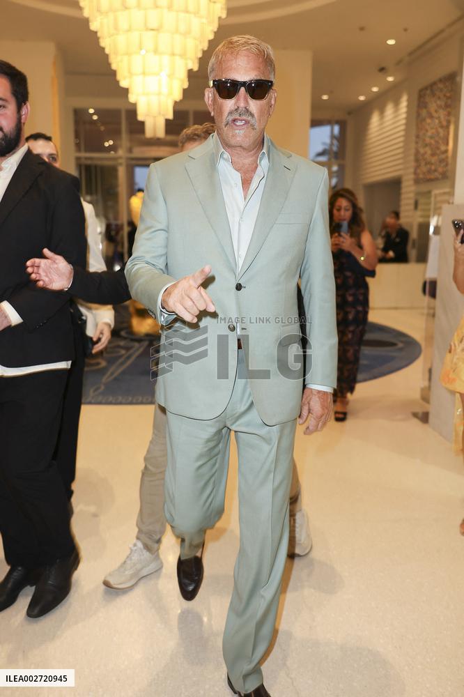 Cannes - Kevin Costner Exits The Martinez