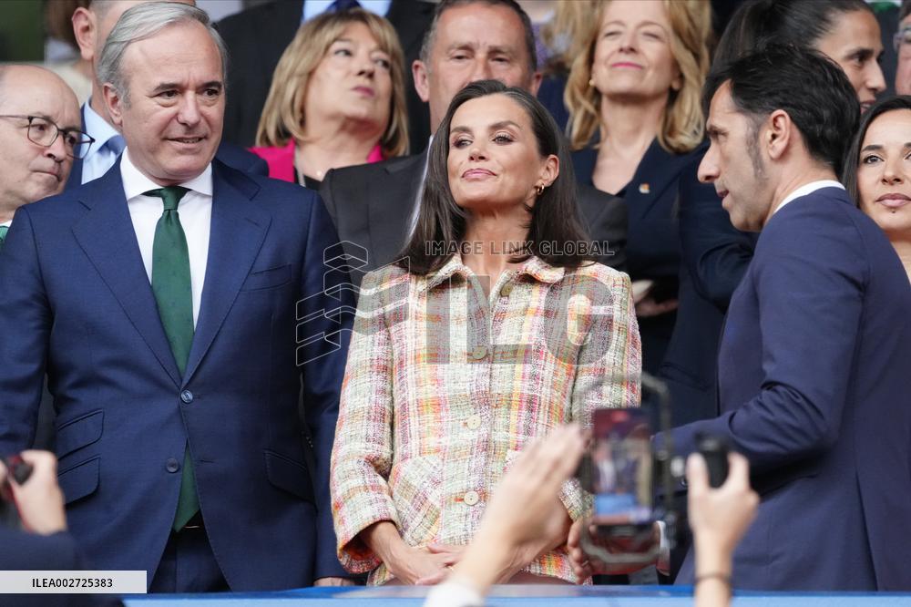 Queen Letizia Attends Spanish Queen's Cup Final Match - Zaragoza