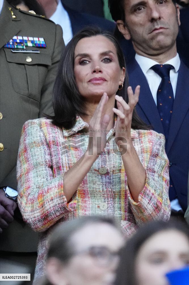 Queen Letizia Attends Spanish Queen's Cup Final Match - Zaragoza