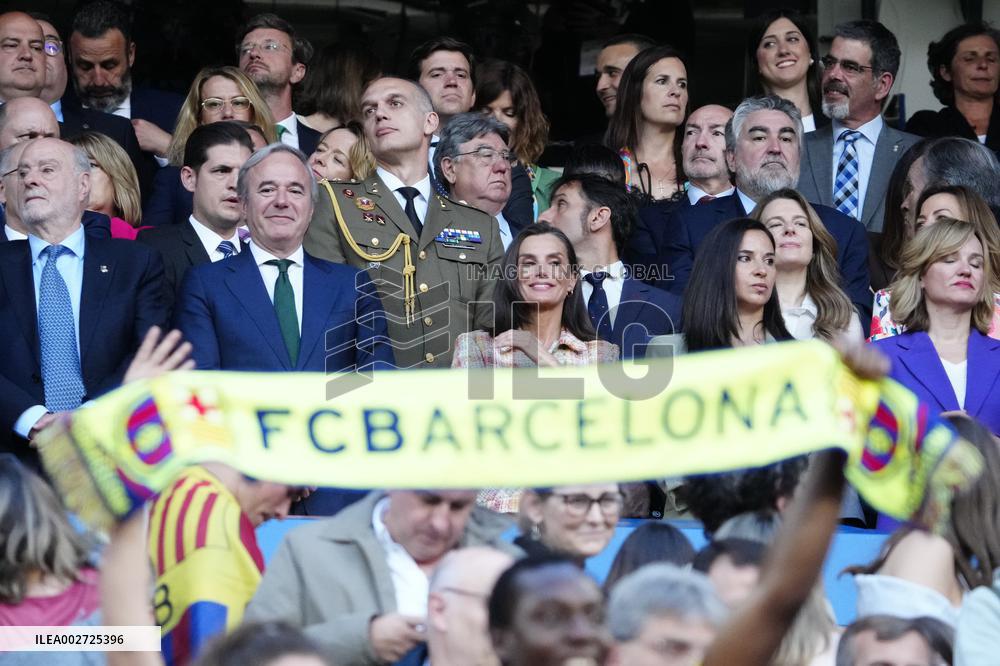 Queen Letizia Attends Spanish Queen's Cup Final Match - Zaragoza