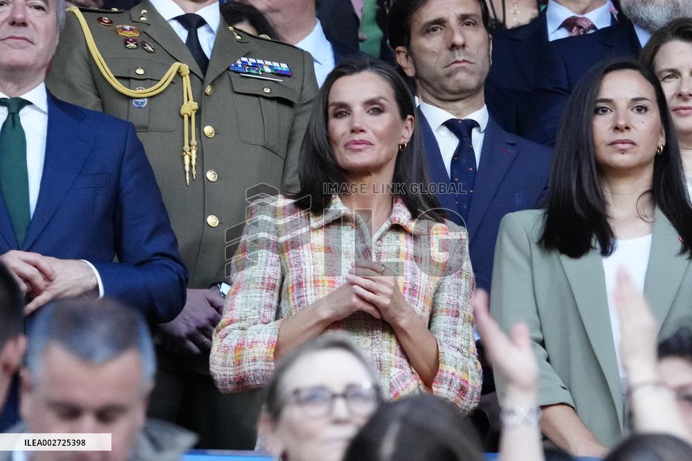Queen Letizia Attends Spanish Queen's Cup Final Match - Zaragoza