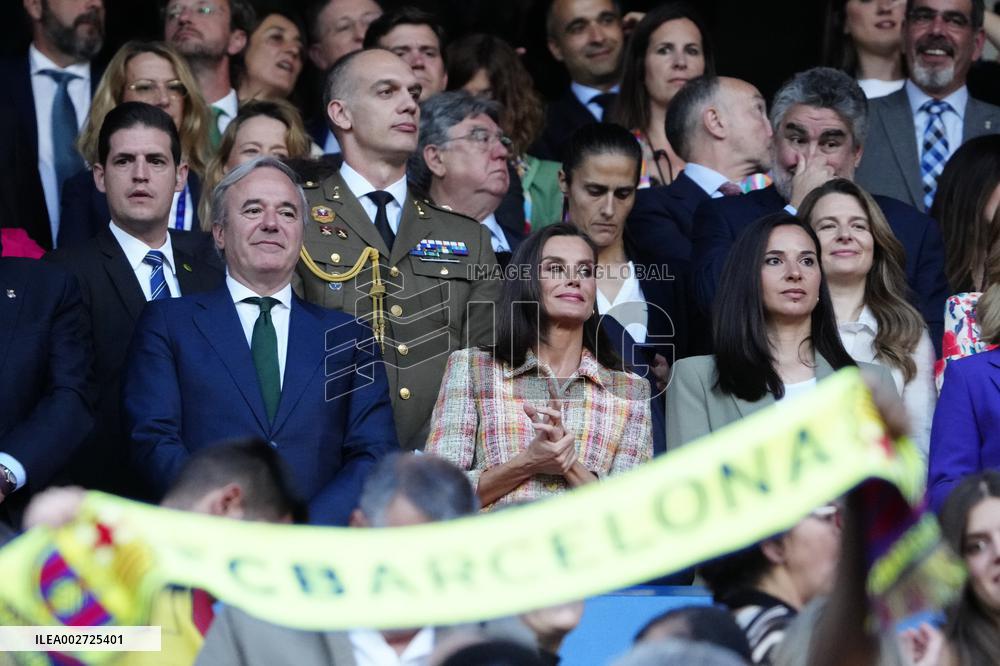 Queen Letizia Attends Spanish Queen's Cup Final Match - Zaragoza