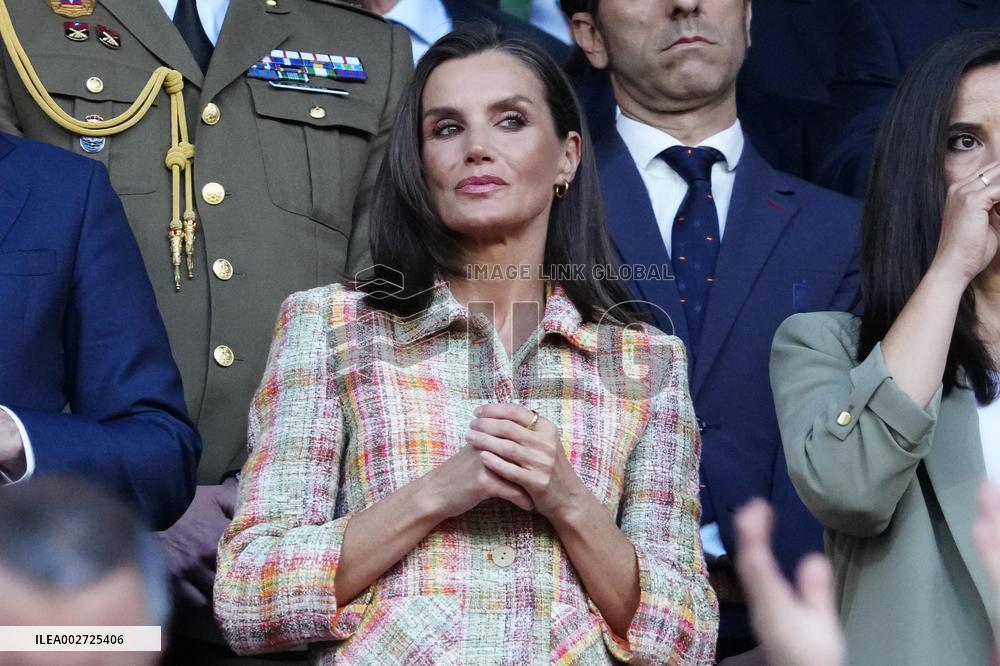 Queen Letizia Attends Spanish Queen's Cup Final Match - Zaragoza
