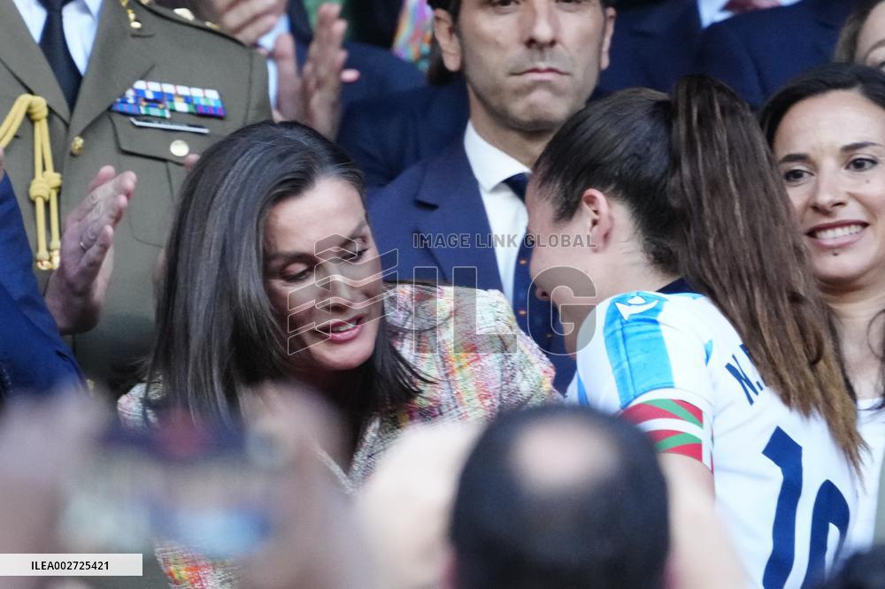 Queen Letizia Attends Spanish Queen's Cup Final Match - Zaragoza