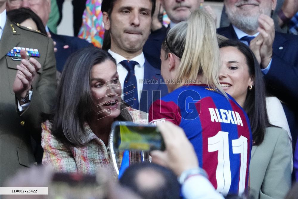 Queen Letizia Attends Spanish Queen's Cup Final Match - Zaragoza
