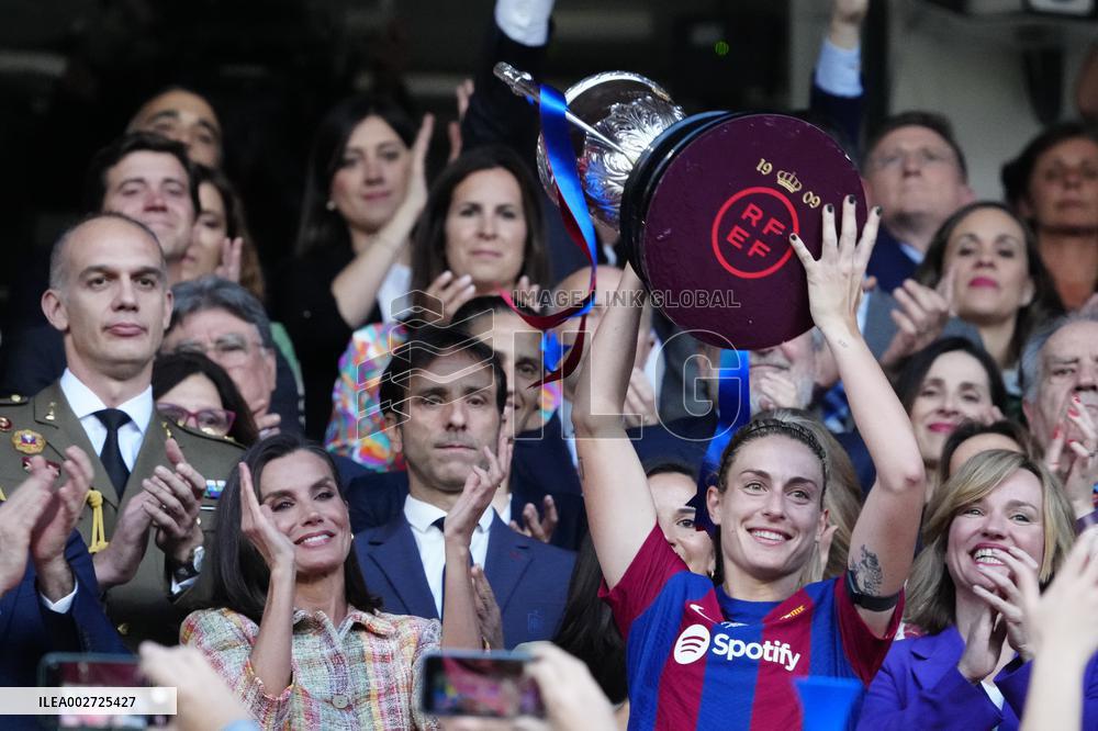 Queen Letizia Attends Spanish Queen's Cup Final Match - Zaragoza