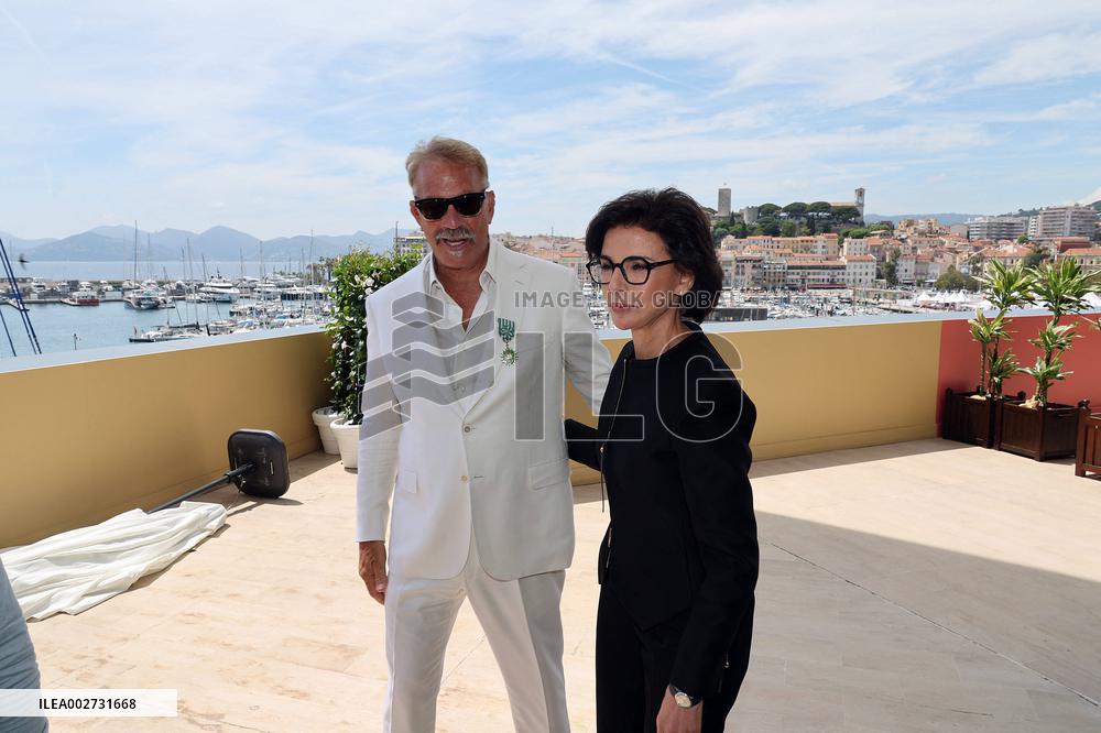 Cannes - Kevin Costner awarded with ‘Chevalier de l'Ordre des Arts et des Lettres’