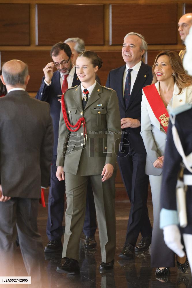 Princess Leonor Receives Medal of the Cortes de Aragon - Zaragoza