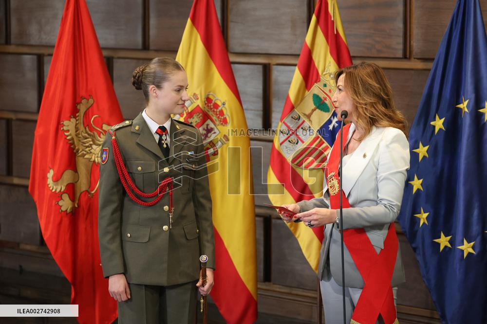 Princess Leonor Receives Medal of the Cortes de Aragon - Zaragoza