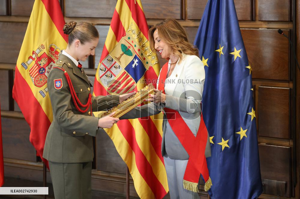 Princess Leonor Receives Medal of the Cortes de Aragon - Zaragoza