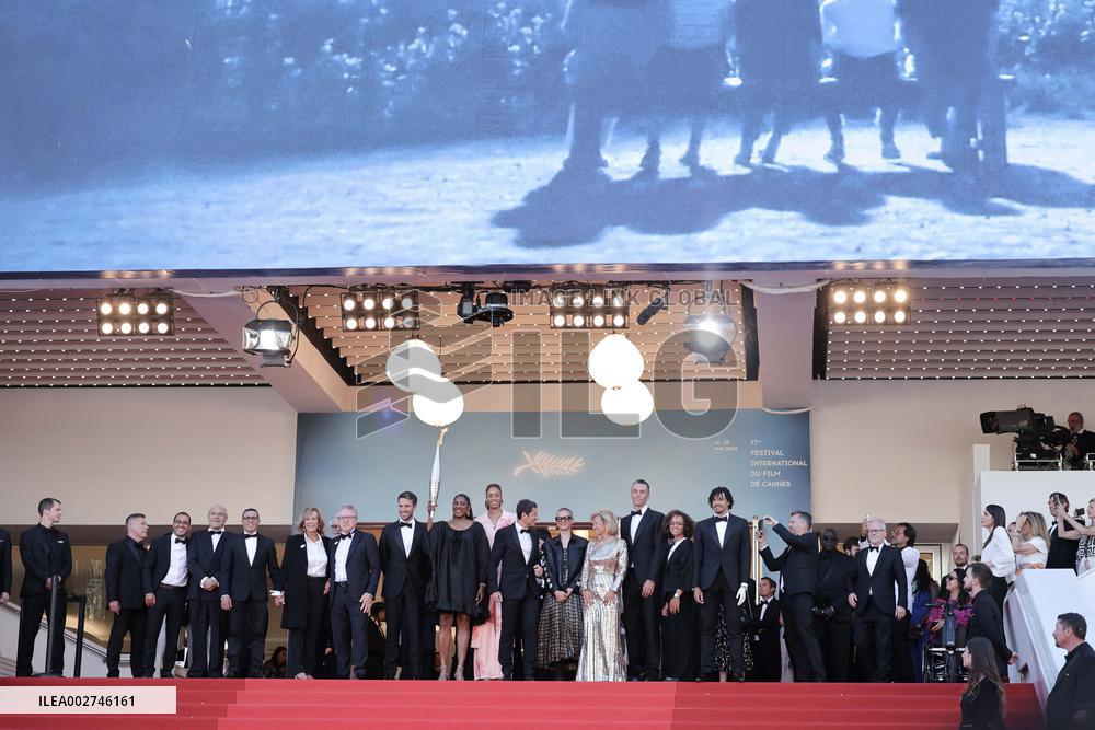 Cannes Olympic Flame On The Red Capet DB