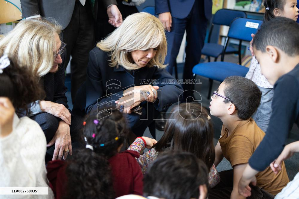 Gabriel Attal and Brigitte Macron Visit a School - Antony