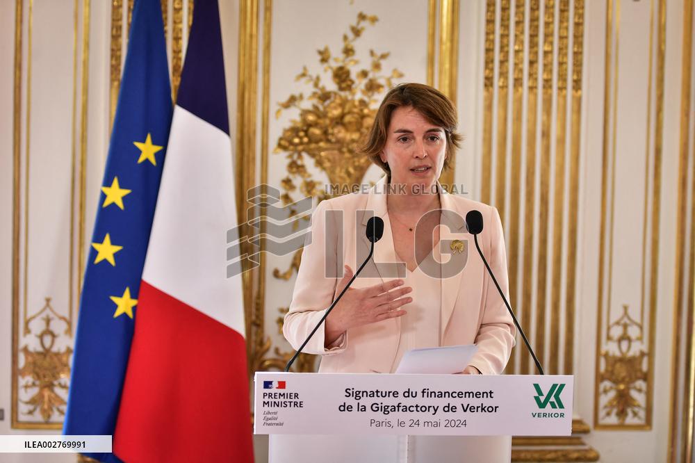 Signing ceremony for the financing of the Verkor Gigafactory in Paris FA