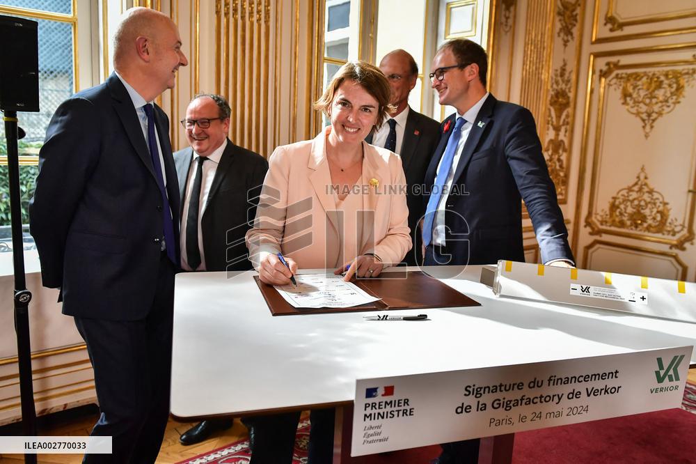 Signing ceremony for the financing of the Verkor Gigafactory in Paris FA