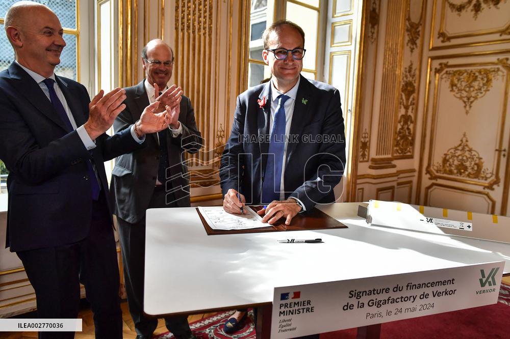 Signing ceremony for the financing of the Verkor Gigafactory in Paris FA