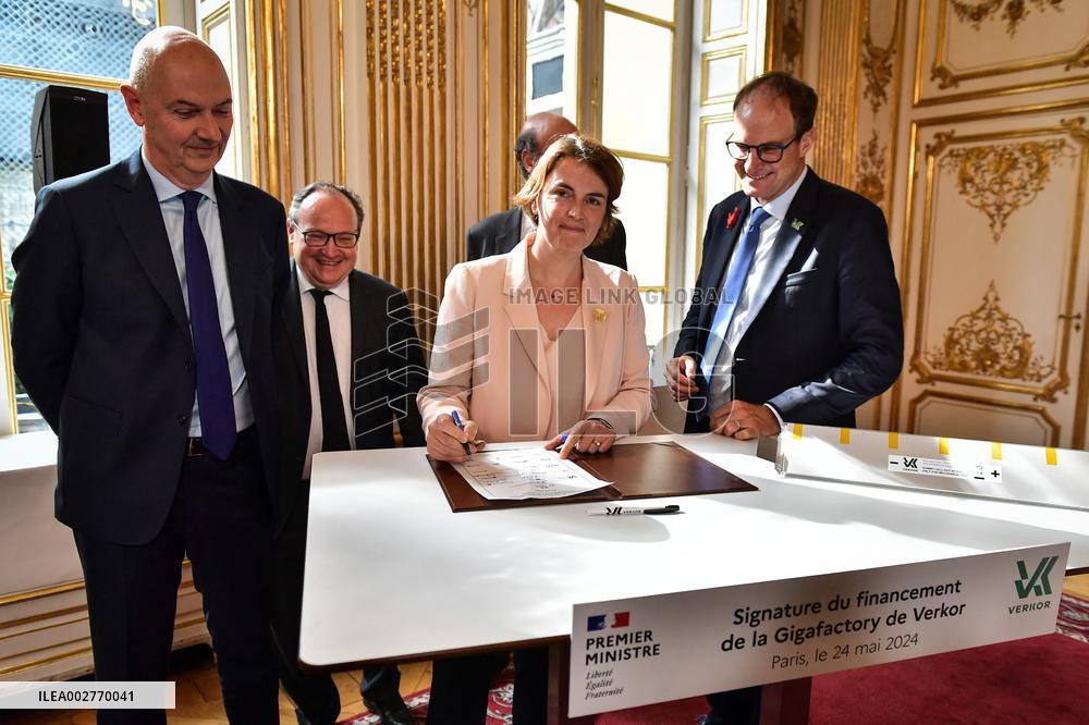 Signing ceremony for the financing of the Verkor Gigafactory in Paris FA