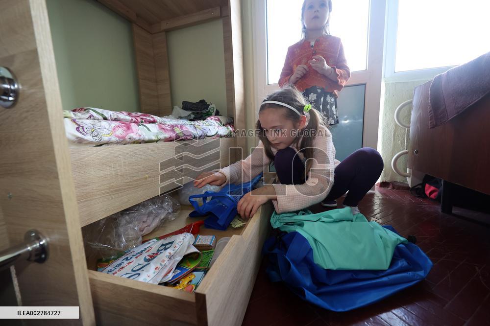 Displaced people live in Kharkiv hostels