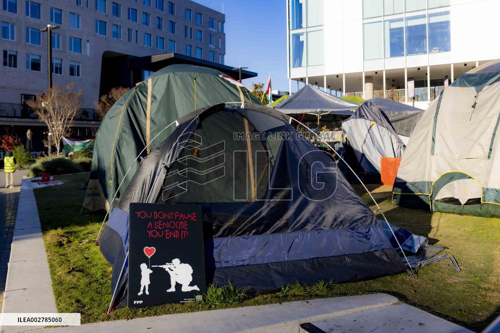 AUSTRALIA-CANBERRA-UNIVERSITY-PRO-PALESTINE ENCAMPMENT