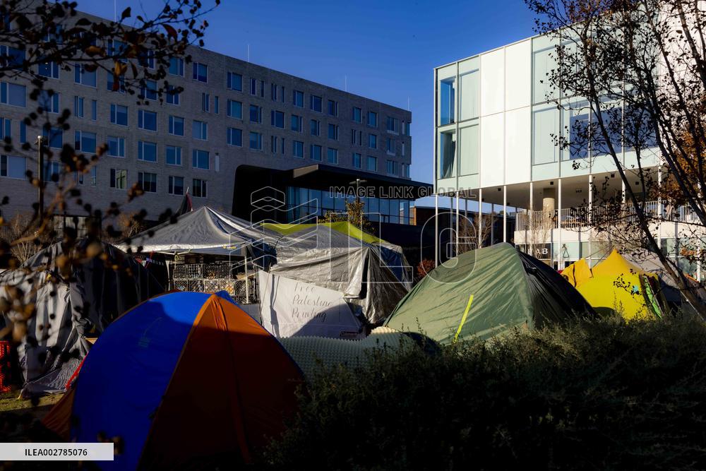 AUSTRALIA-CANBERRA-UNIVERSITY-PRO-PALESTINE ENCAMPMENT