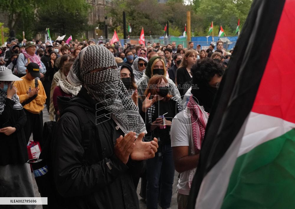 Pro-Palestine Rally On the University Of Toronto Campus