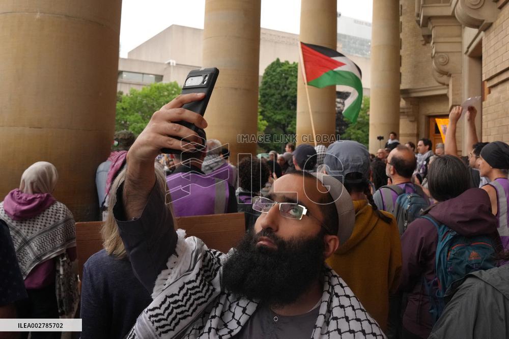 Pro-Palestine Rally On the University Of Toronto Campus