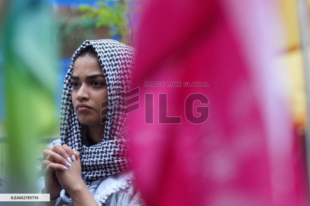 Pro-Palestine Rally On the University Of Toronto Campus