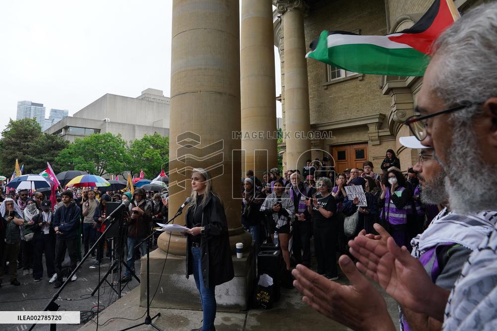 Pro-Palestine Rally On the University Of Toronto Campus