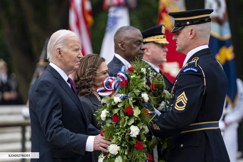 President Biden Visits Arlington National Cemetery On Memorial Day