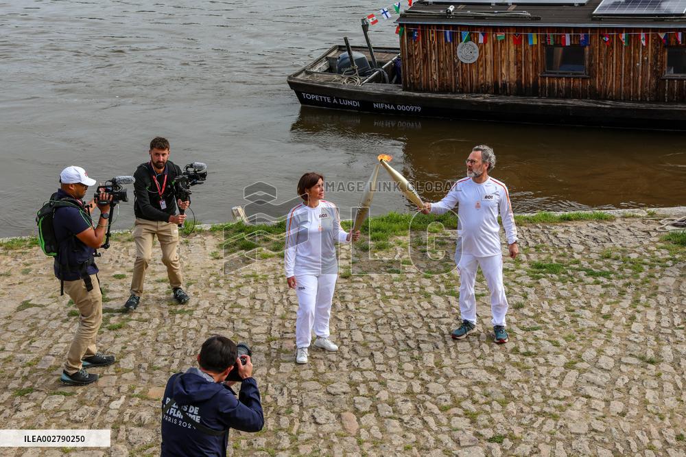 Olympic Flame Passes Through Maine Et Loire - France