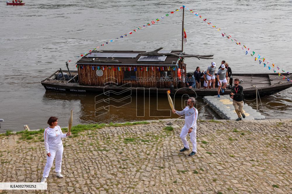 Olympic Flame Passes Through Maine Et Loire - France