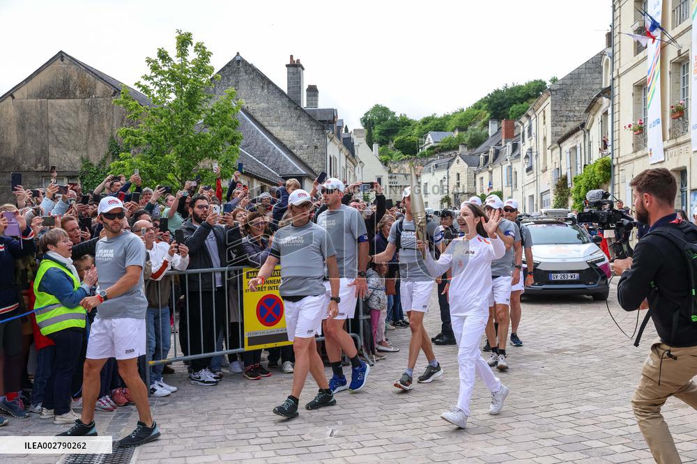 Olympic Flame Passes Through Maine Et Loire - France