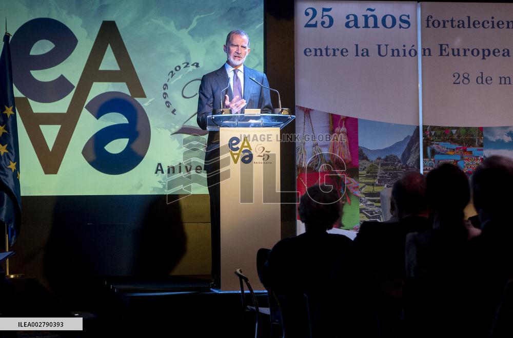 King Felipe At Anniversary Of Euroamerica Foundation - Madrid
