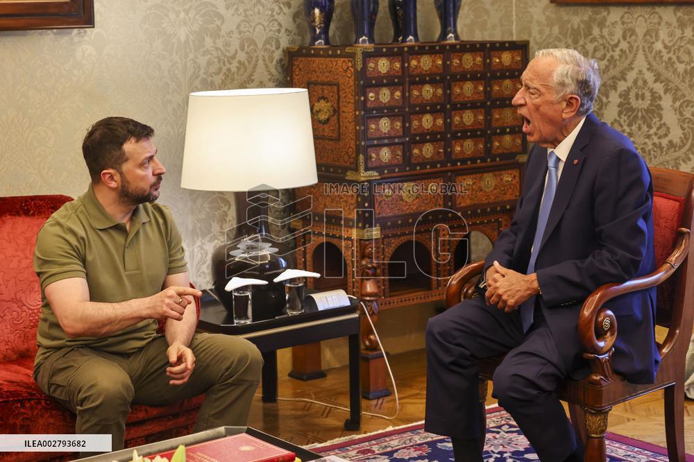 Zelensky and Marcelo Rebelo de Sousa in Portugal