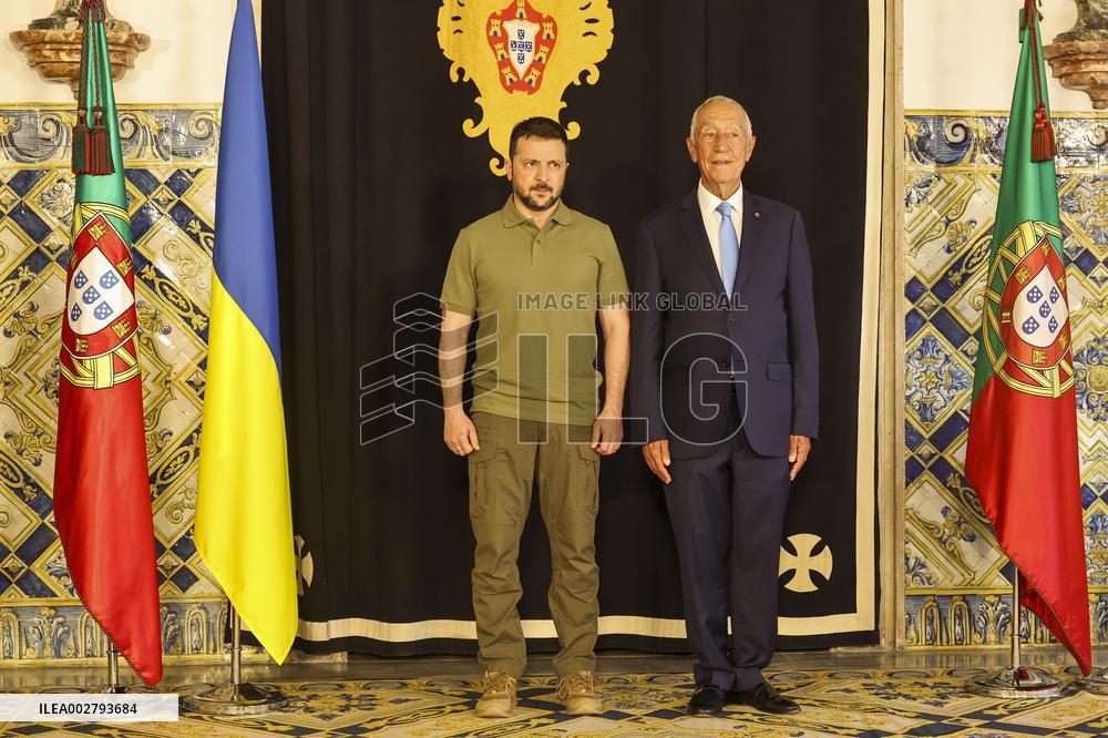 Zelensky and Marcelo Rebelo de Sousa in Portugal