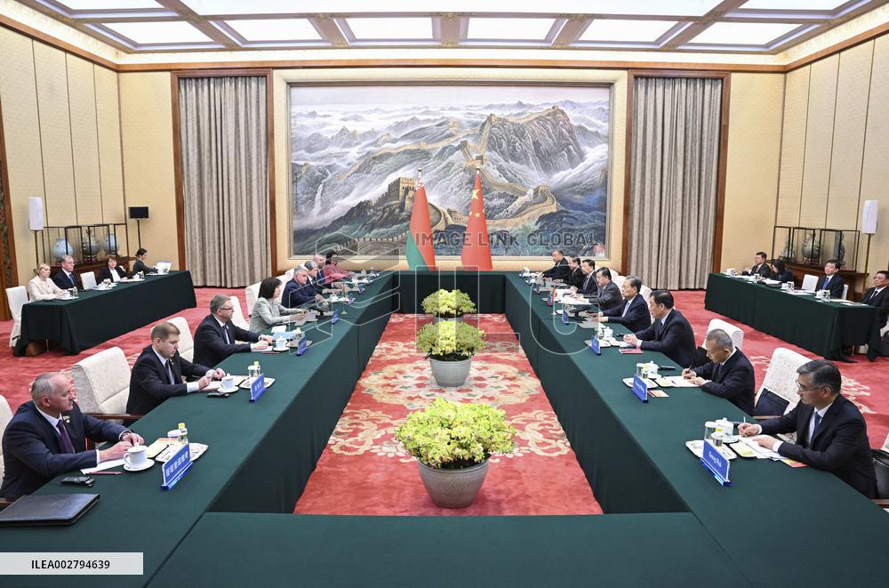 CHINA-BEIJING-ZHAO LEJI-BELARUSIAN PARLIAMENTARY LEADER-TALKS (CN)