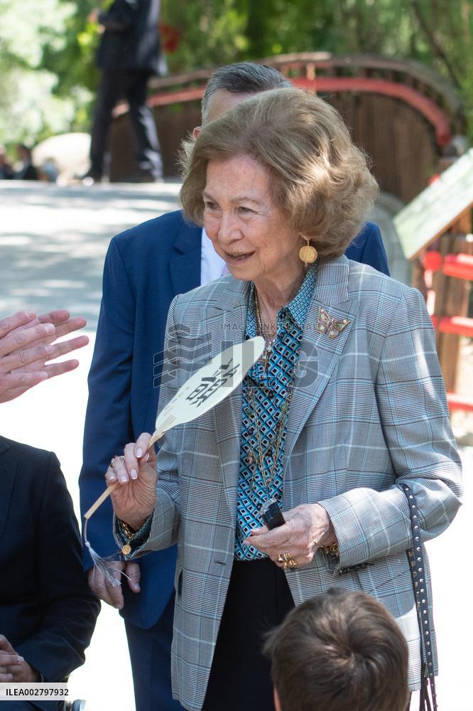 Queen Sofia Attends Presentation Of Two New Pandas At Zoo - Madrid