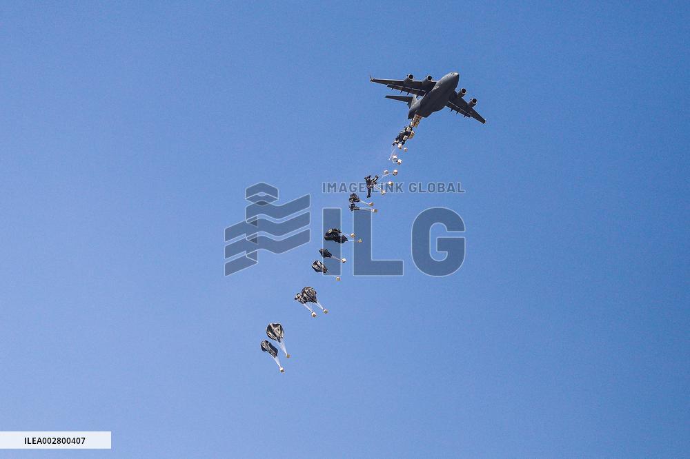 Humanitarian Aid Airdropped Into Gaza